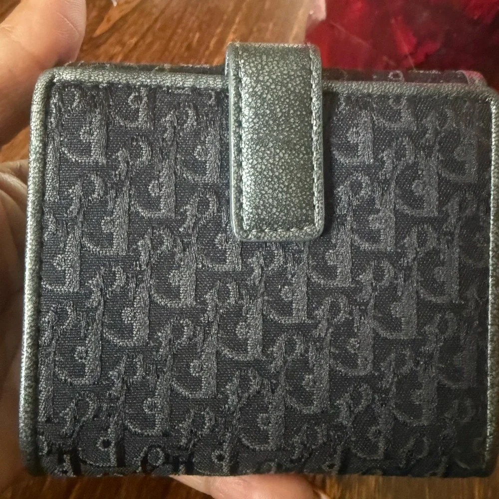 Dior Black Textured Wallet